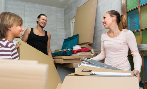 Professional packing supplies and labelled boxes prepared for a Chelsea home move
