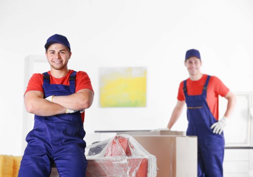 Chelsea movers planning a local residential removal on a narrow street
