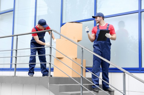 Professional van moving service emphasizing safety and care