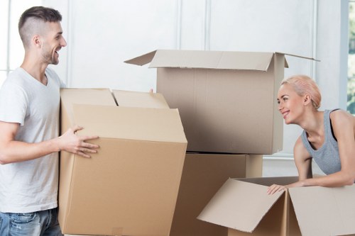 Student boxes and luggage prepared for local relocation