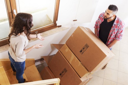 Organised moving boxes prepared by packing experts in Chelsea